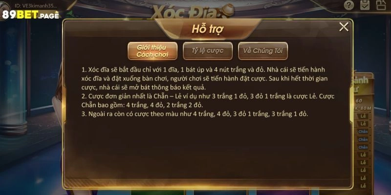 Phương pháp thắng cược khi tham gia Xóc Đĩa 89BET